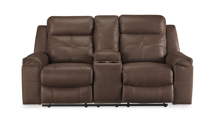 Jesolo Leather Reclining Loveseat with Console