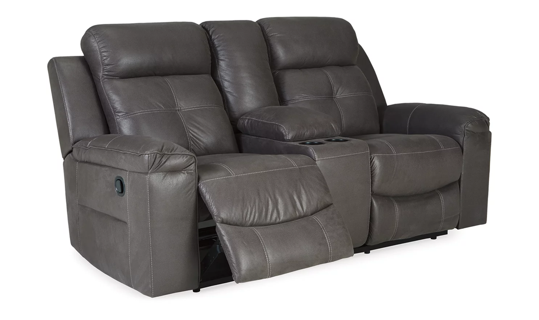 Jesolo Leather Reclining Loveseat with Console