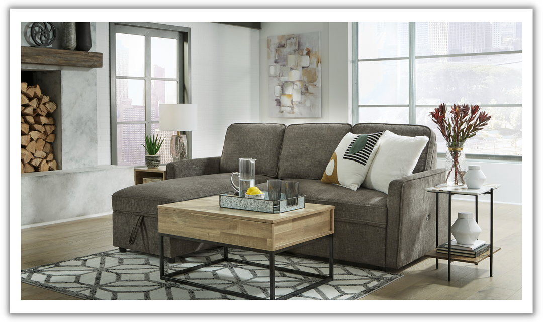 Kerle Fabric 2- Piece Sectional with Pop-Up Bed & Storage-Leahyco