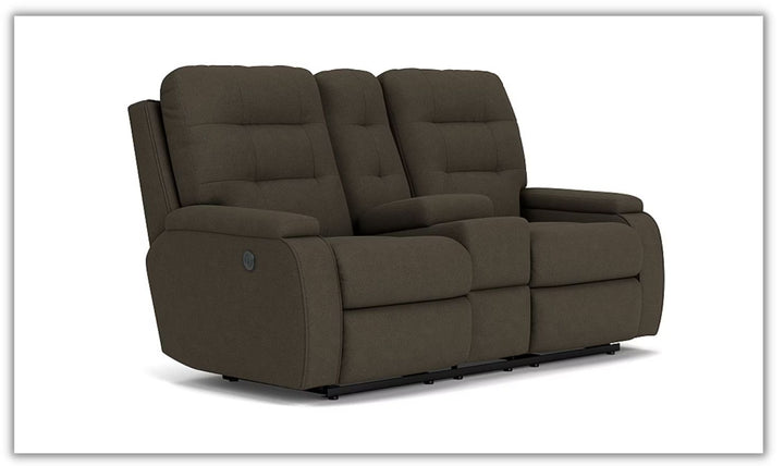 Flexsteel Kerrie Fabric Power Reclining Loveseat With Console