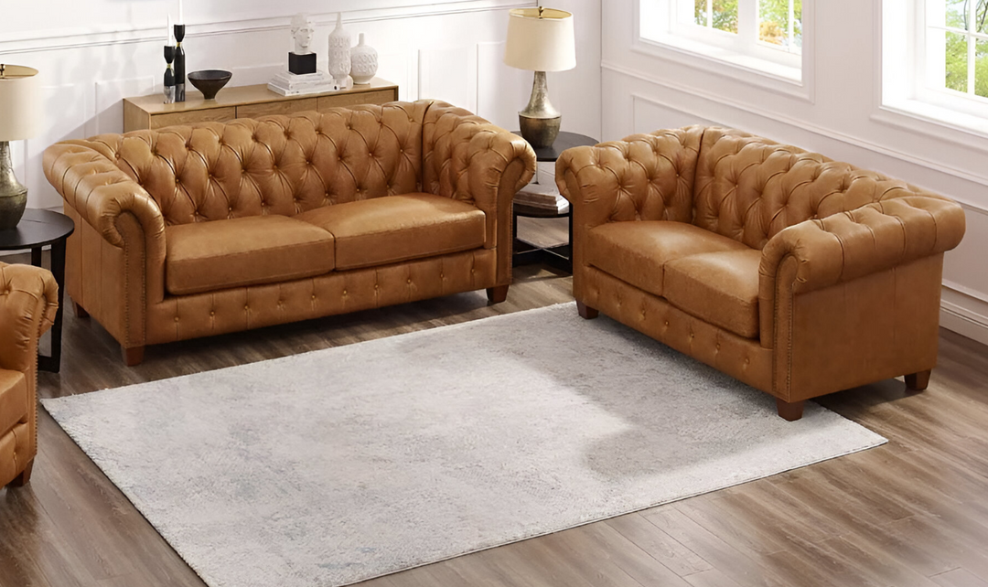 Kingston Waxy Pull-up Leather Living Room Set