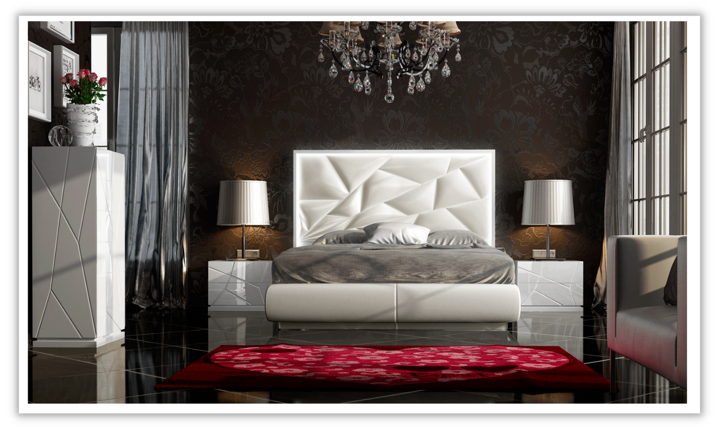 Kiu Faux Leather Upholstered Panel Bed