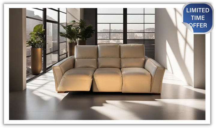 Florida Leather Power Reclining Sofa in Gray