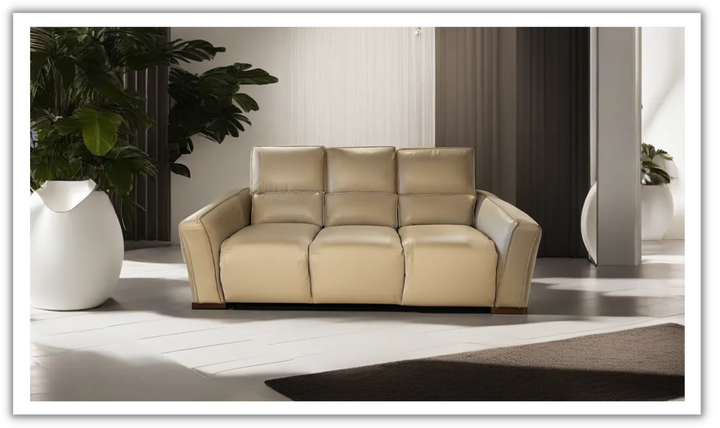 Florida Leather Power Reclining Sofa in Gray