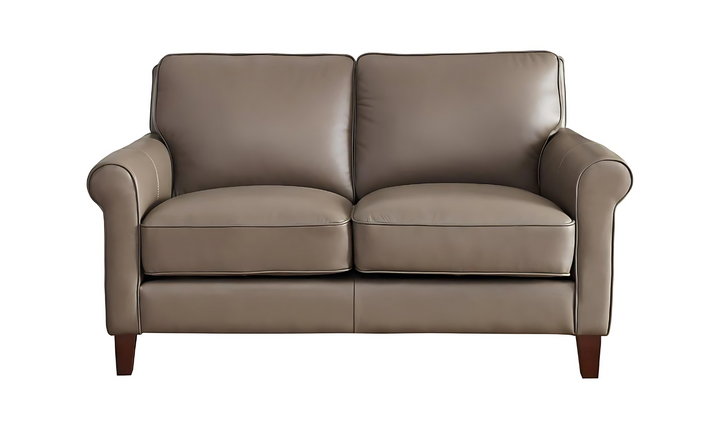 Laguna 2-Seater Leather Loveseat With Rolled Arms