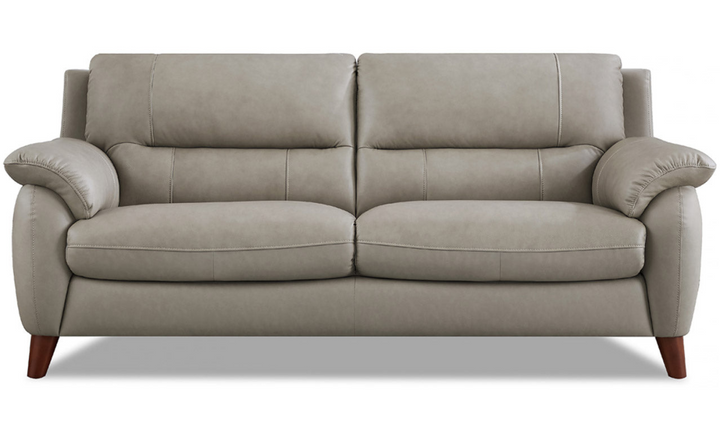 Lara Leather 2-Seater Sofa With Wooden Legs-Leahyco