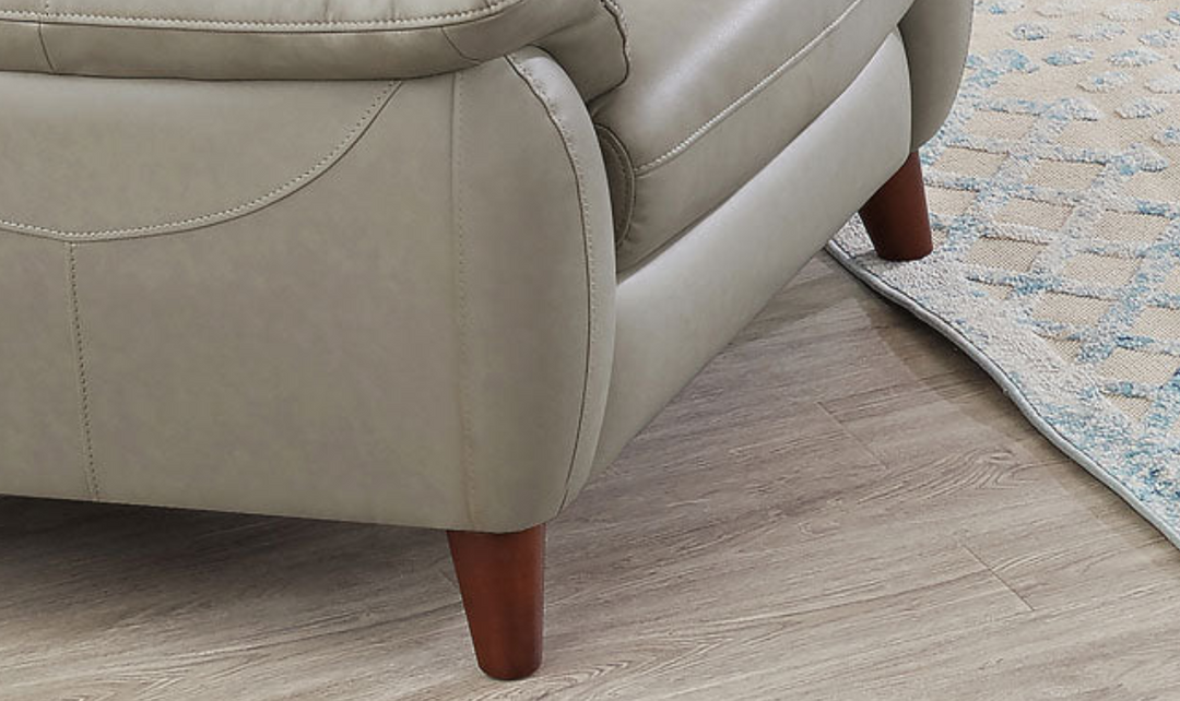 Lara Leather Chair With Wooden Legs-Leahyco