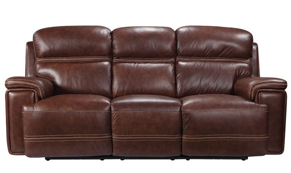  Leather Italia Fresno Power Reclining Sofa in Brown-Leahyco