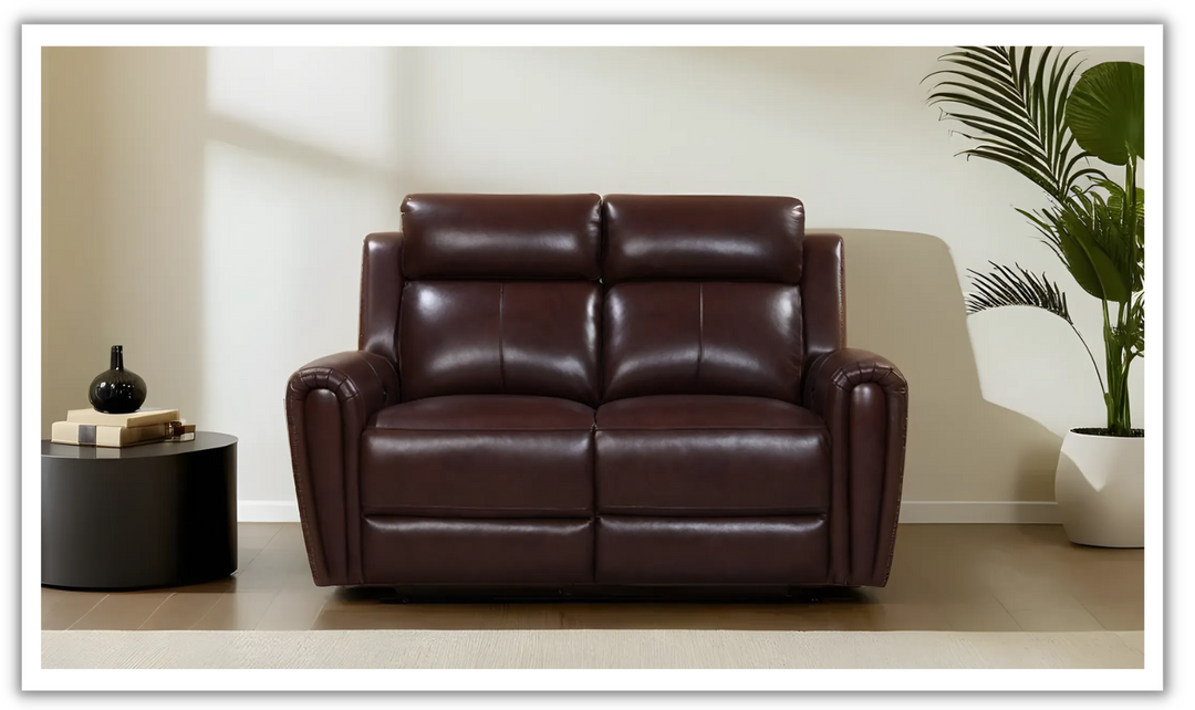 Leather Italia Jonathan Power Reclining Leather Loveseat with USB Port-Leahyco