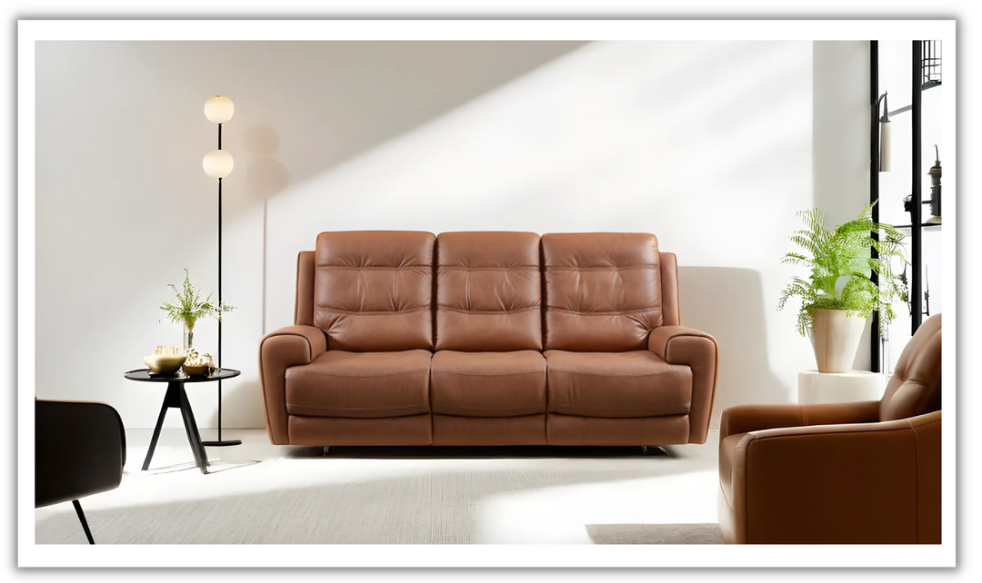 Leather Italia London Brown Leather Power Recliner Living Room Set- jennifer furniture