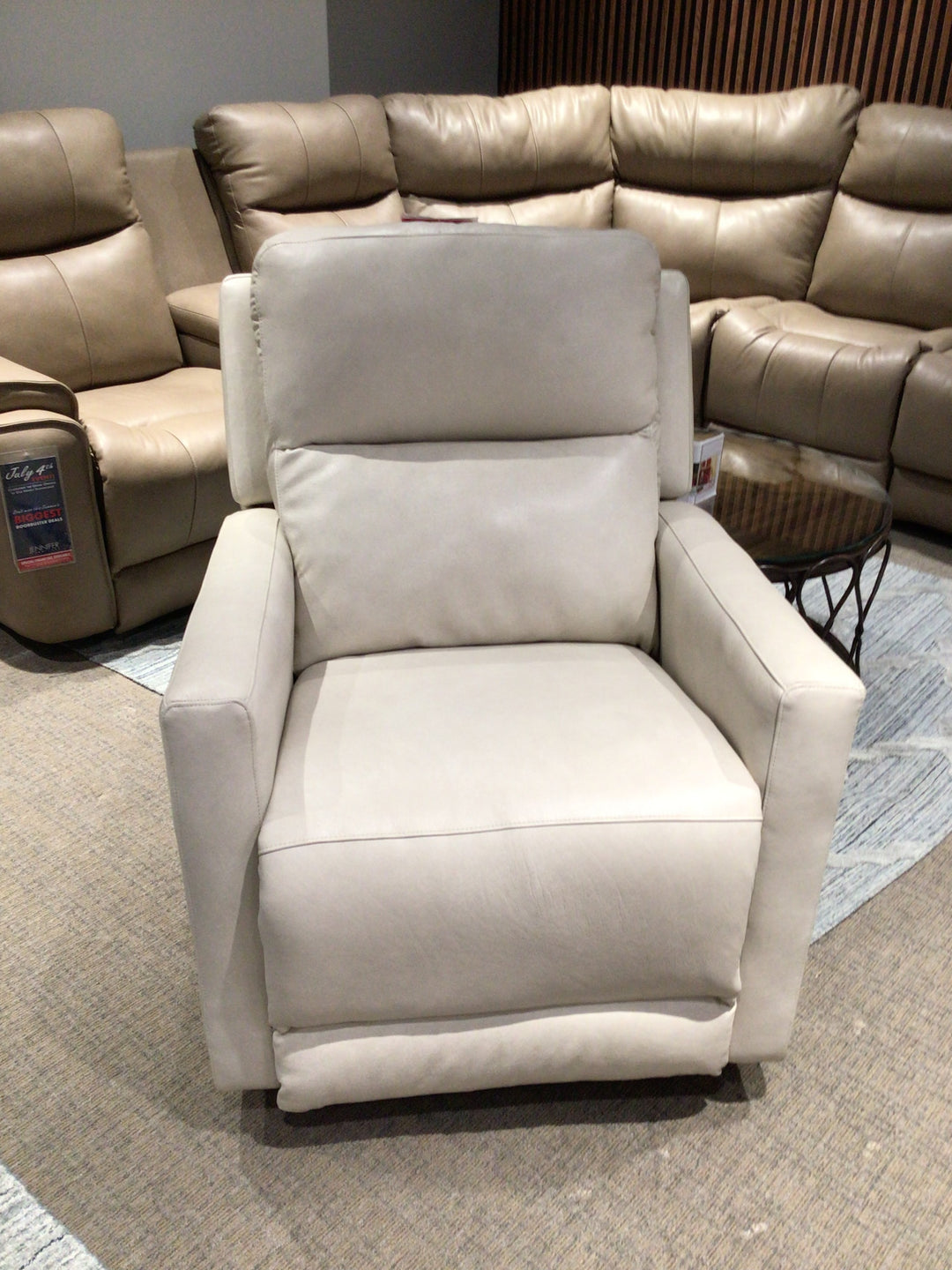 South Hampton manual leather recliner