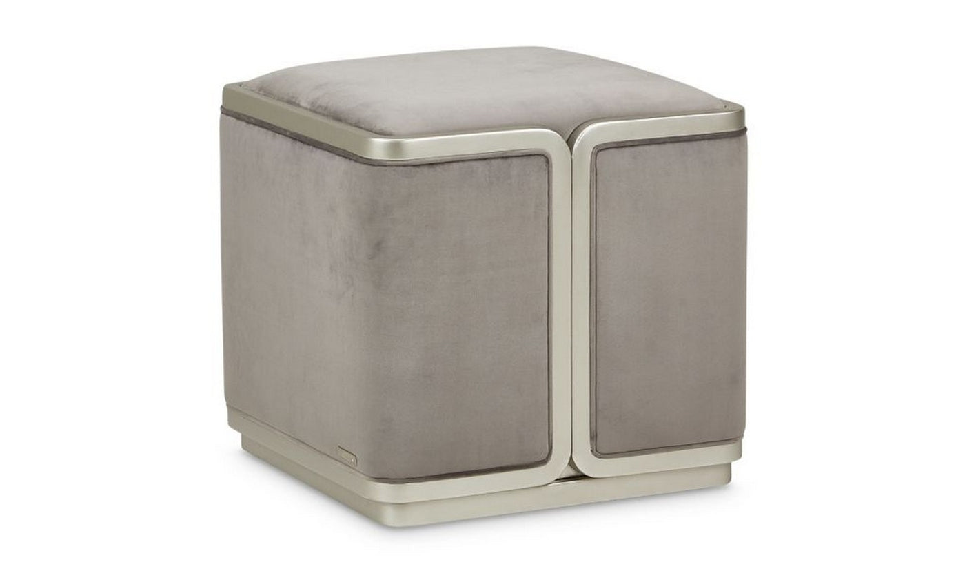 Linea Ottoman Gray Pearl SilverMist