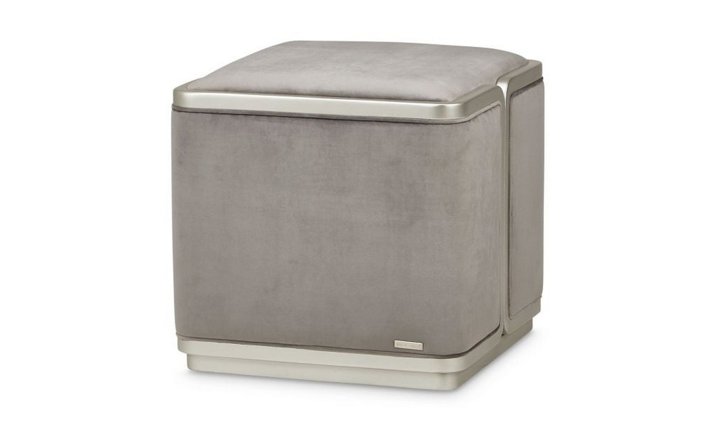 Linea Ottoman Gray Pearl SilverMist