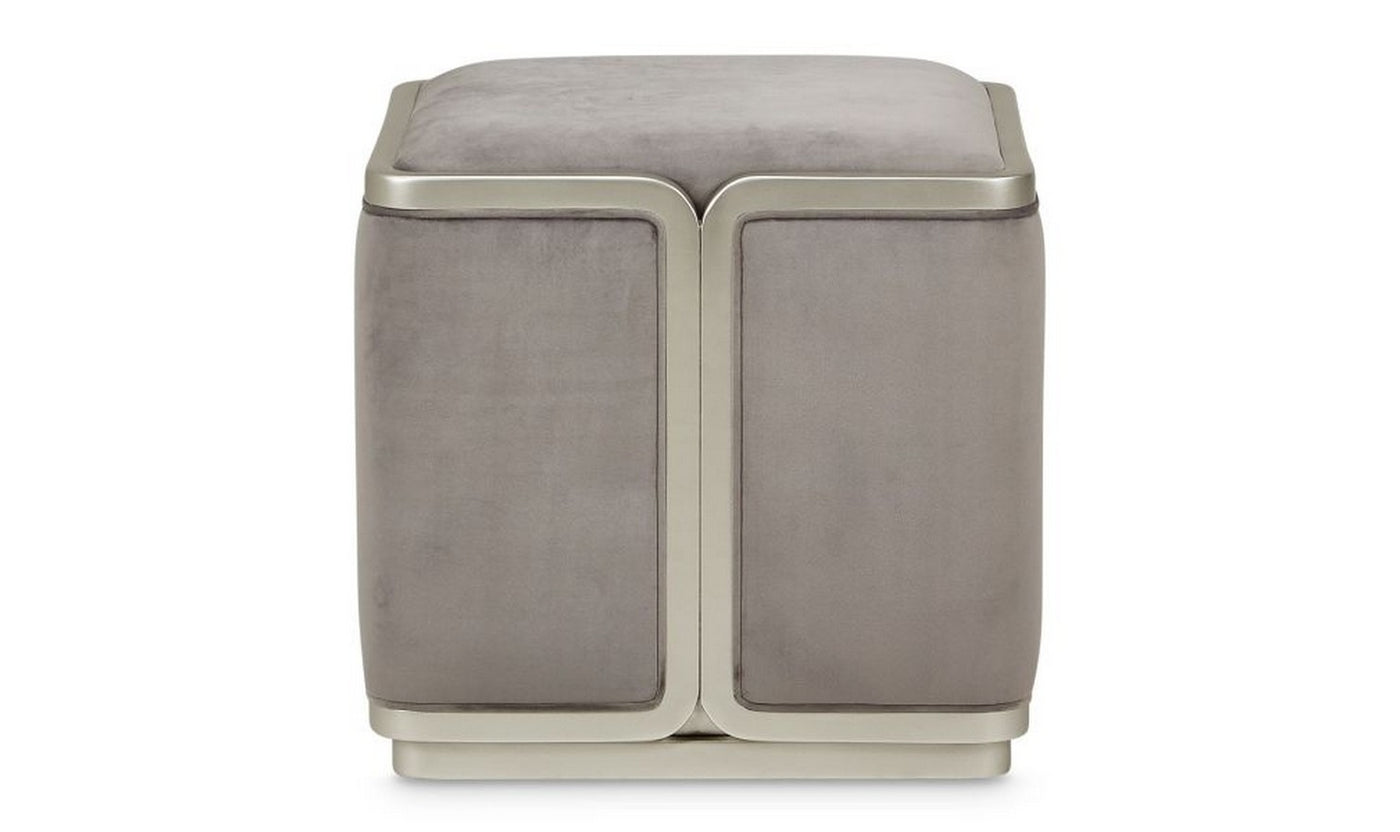 Linea Ottoman Gray Pearl SilverMist