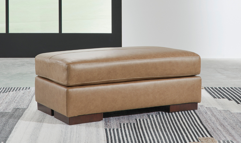 Lombardia Rectangle Firmly Cushioned Ottoman In Leather-Leahyco