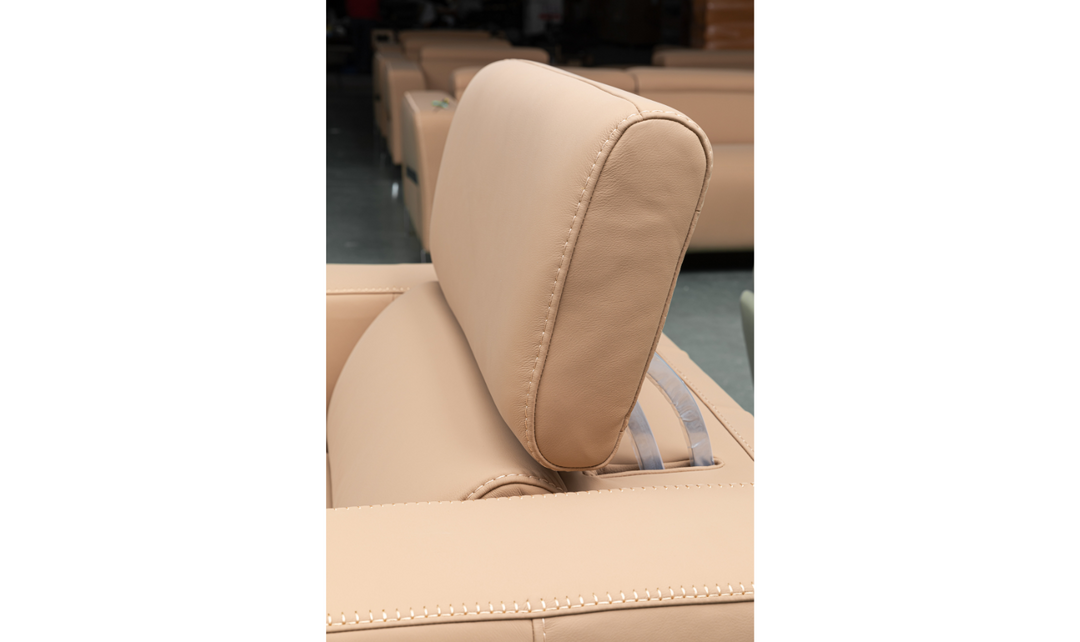 Luca 3 Seater Power Reclining Sofa in Camel With Power Headrest & Footrest