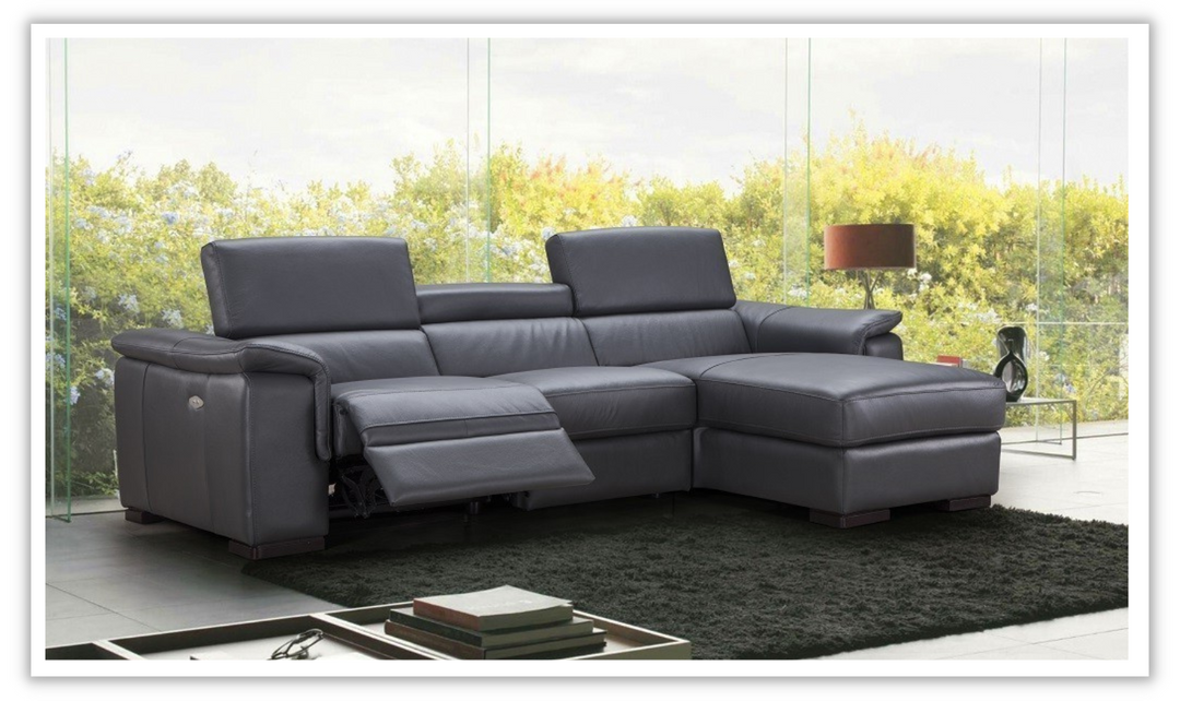 Buy Lugano Recliner Sectional in Black in Black at Leahyco