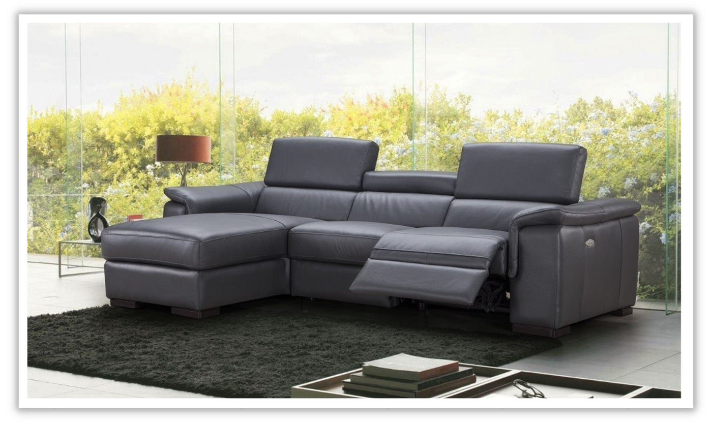 Buy Lugano Recliner Sectional in Black in Black at Leahyco