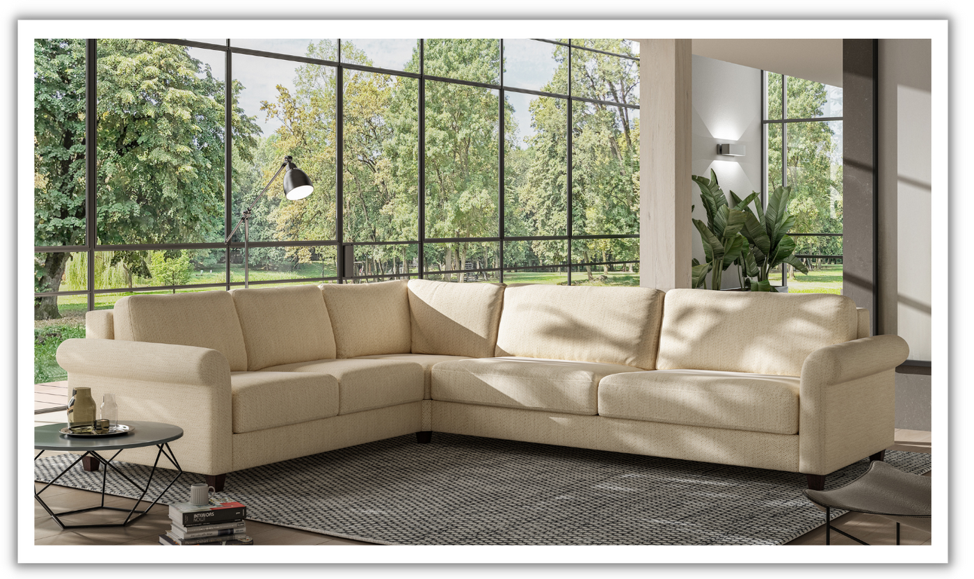 Luonto Flex L-Shaped Transitional Fabric Sectional Sleeper Sofa