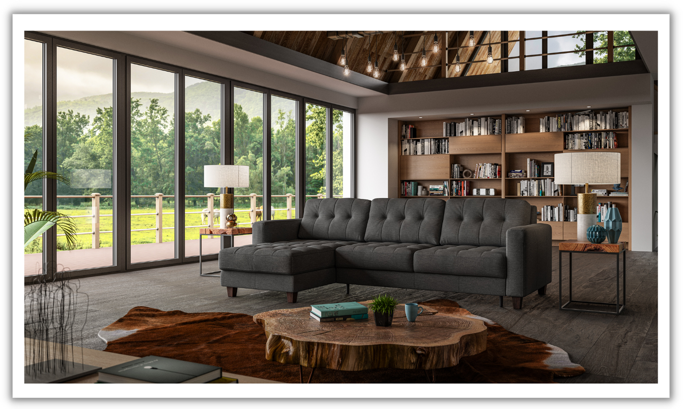 Luonto Noah L-Shaped Sectional Sofa Sleeper with Flip Function