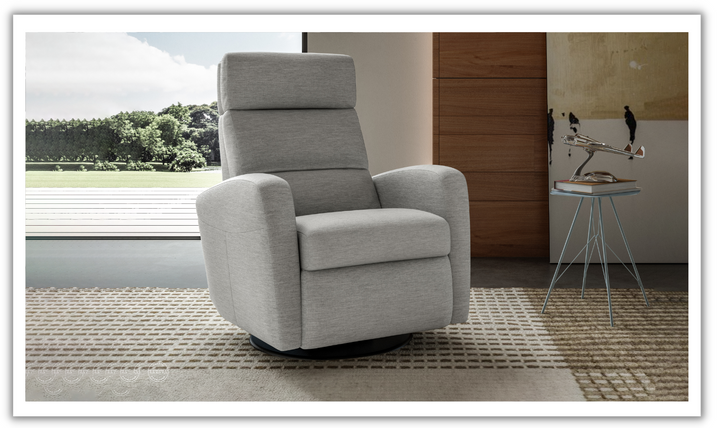 Luonto Sloped Fabric Recliner Chair with Swivel Base