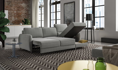 Luonto Delta L-shaped Fabric Sectional Sleeper with storage