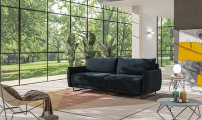 Luonto Dolphin Full-XL Black Sleeper Sofa with Adjustable Seats