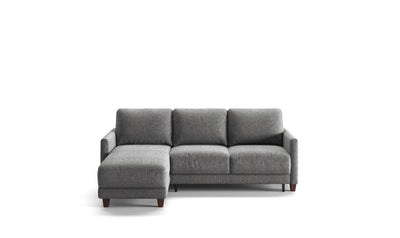 Luonto Martta L-shaped Fabric Full Sectional Sleeper Sofa in Gray