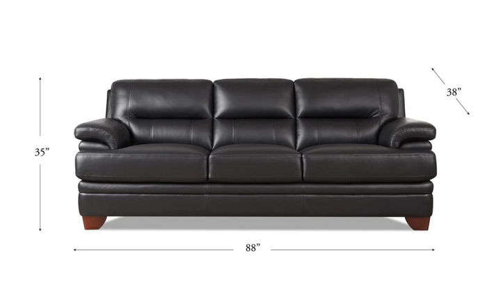 Luxor 3-Seater Leather Sofa With Cushion Arms-Leahyco