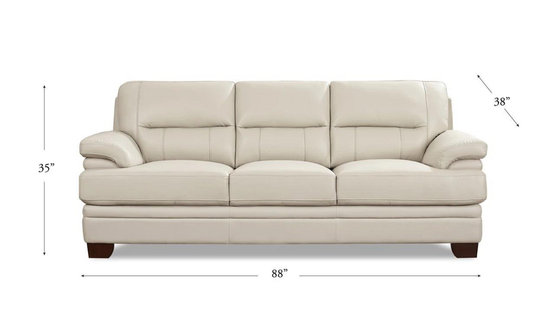 Luxor 3-Seater Leather Sofa With Cushion Arms-Leahyco