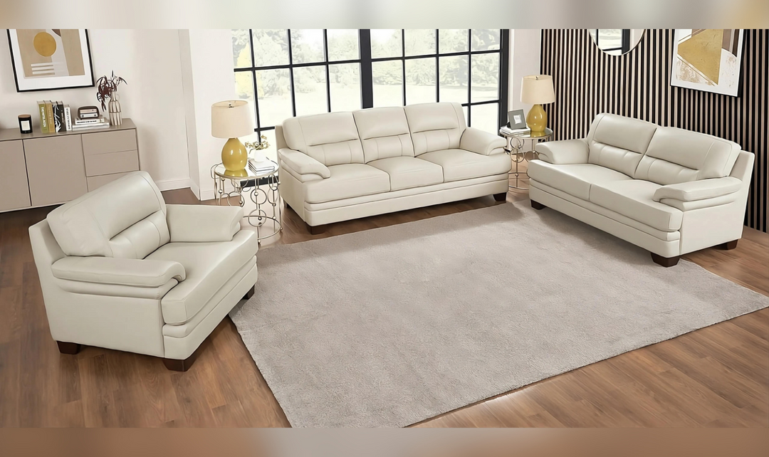 Luxor 3-Seater Leather Sofa With Cushion Arms-Leahyco