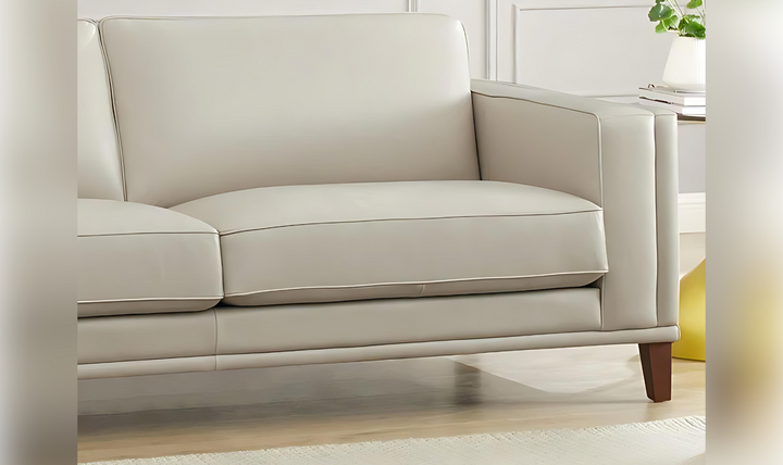 Lyon 2-Seater Leather Loveseat In White-Leahyco