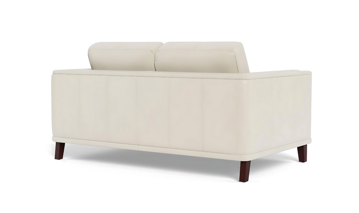 Lyon 2-Seater Leather Loveseat In White-Leahyco