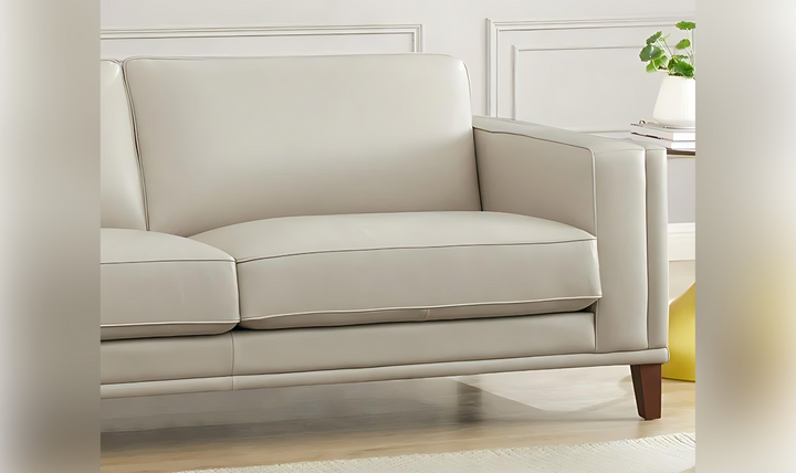 Lyon 2-Seater Leather Sofa In White-Leahyco