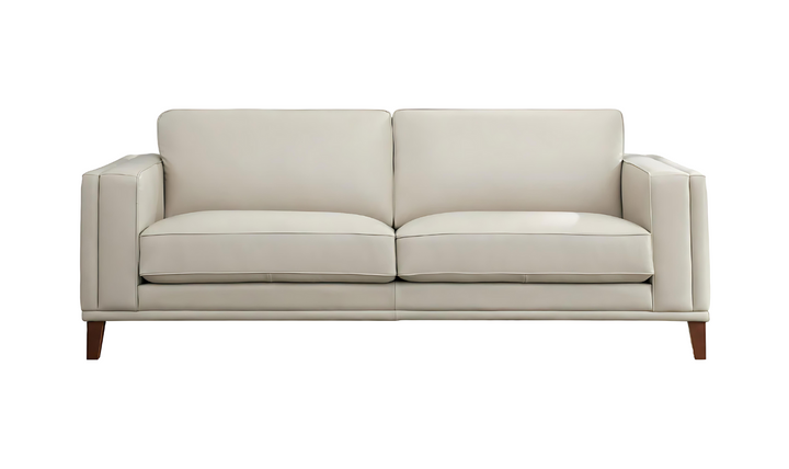 Lyon 2-Seater Leather Sofa In White-Leahyco