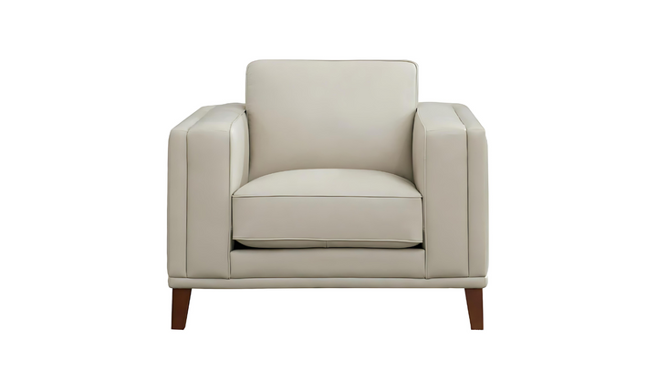 Lyon Leather Chair In White-Leahyco