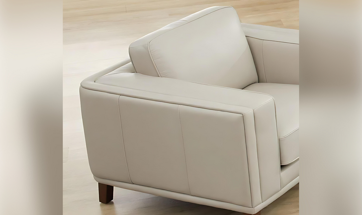 Lyon Leather Chair In White-Leahyco