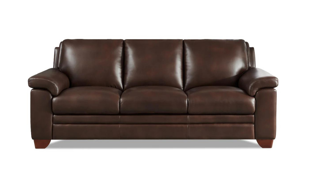 Magnum 3-Seater Leather Sofa With Wooden Legs-Leahyco