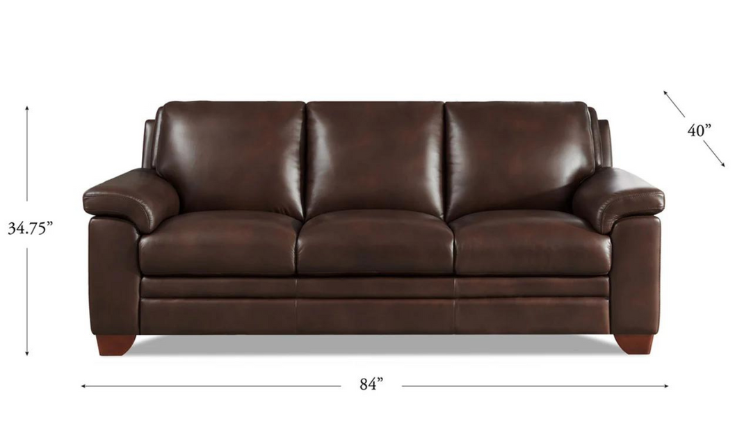 Magnum 3-Seater Leather Sofa With Wooden Legs-Leahyco