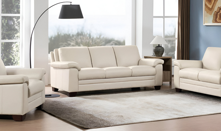 Magnum 3-Seater Leather Sofa With Wooden Legs-Leahyco