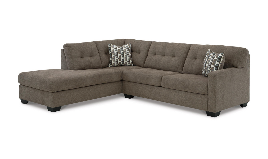 Mahoney 2-Piece Full Sleeper Sectional with Chaise In Fabric