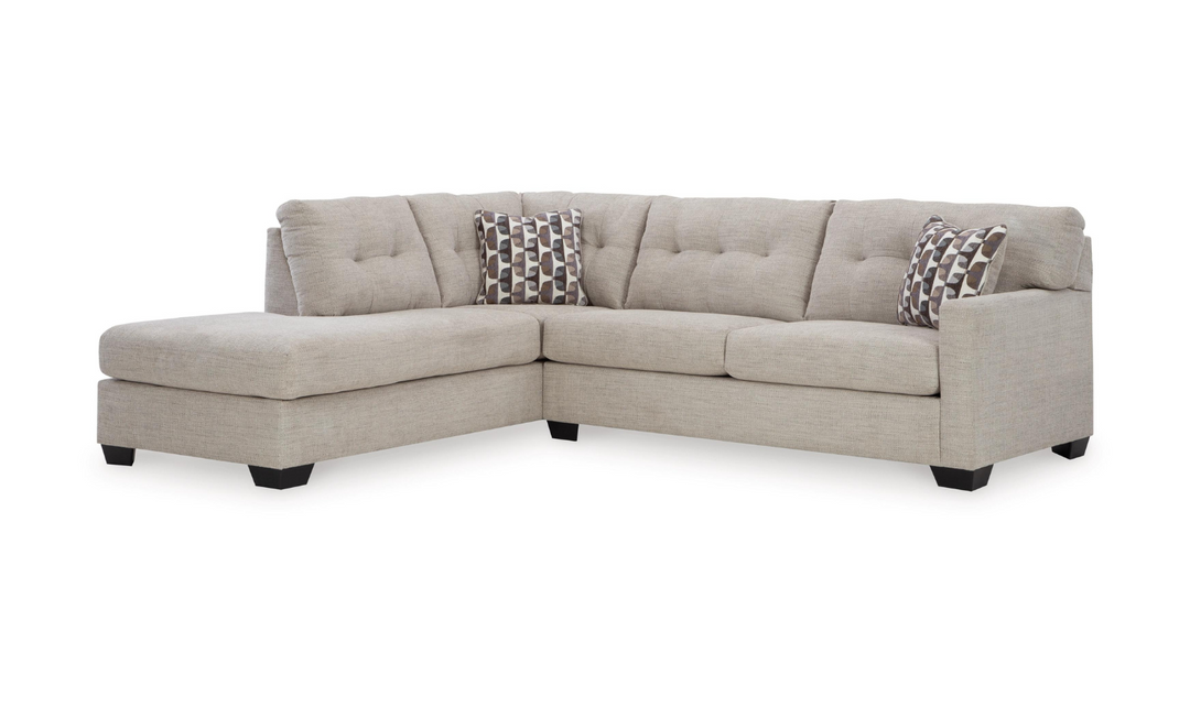 Mahoney 2-Piece Full Sleeper Sectional with Chaise In Fabric