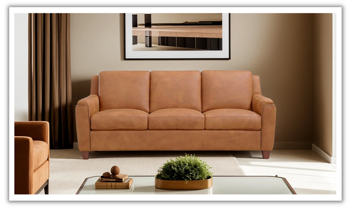 Malmo Pull Out Sleeper Sofa in Brown-Leahyco 