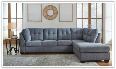 Marleton 2-Piece Tufted Fabric Sectional with Chaise