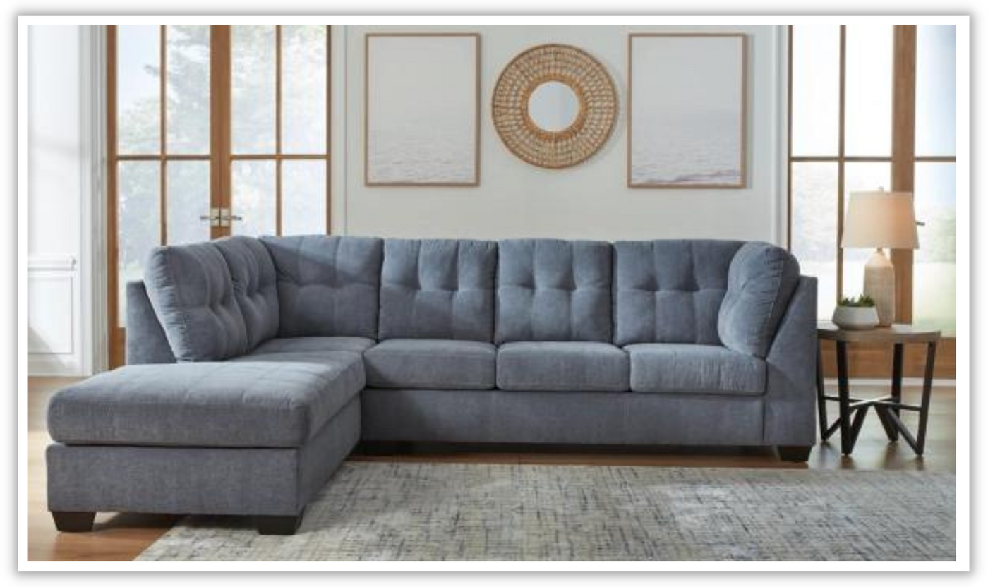 Marleton 2-Piece Tufted Fabric Sectional with Chaise