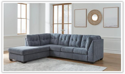 Marleton 2-Piece Tufted Fabric Sectional with Chaise