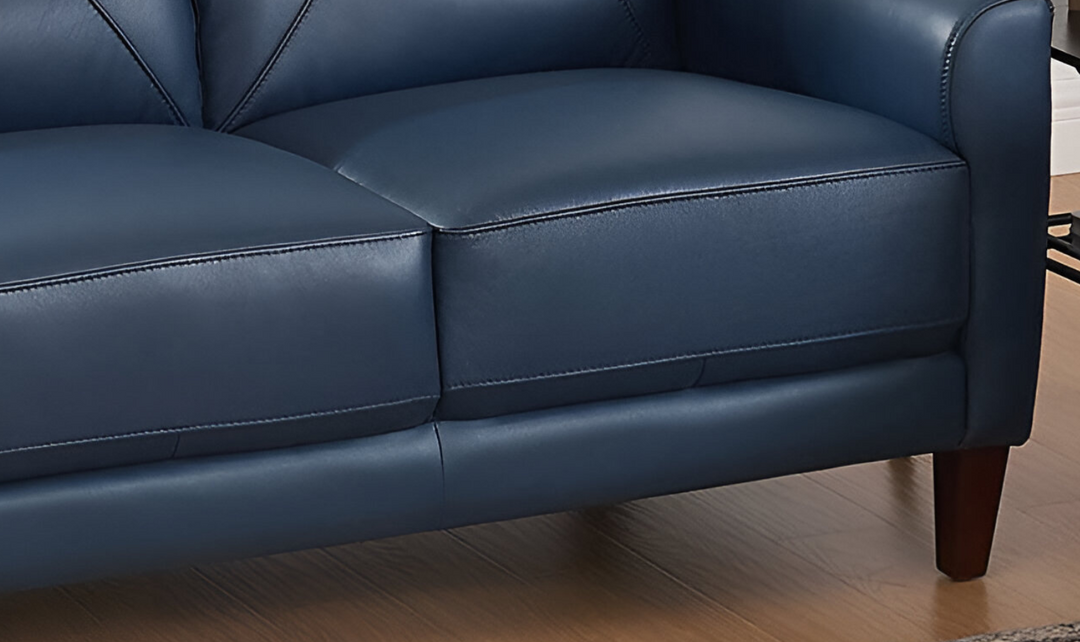 Mavis 2-Seater Leather Loveseat With Track Arms-Leahyco