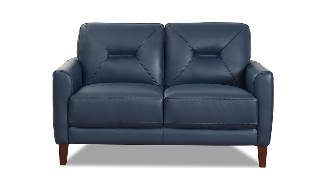 Mavis 2-Seater Leather Loveseat With Track Arms-Leahyco