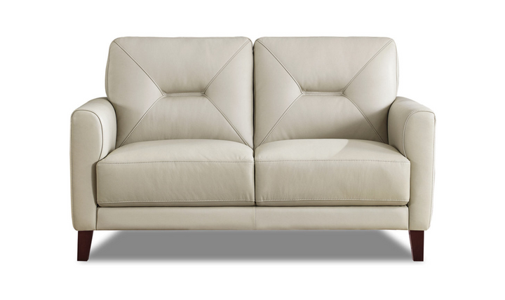 Mavis 2-Seater Leather Loveseat With Track Arms-Leahyco