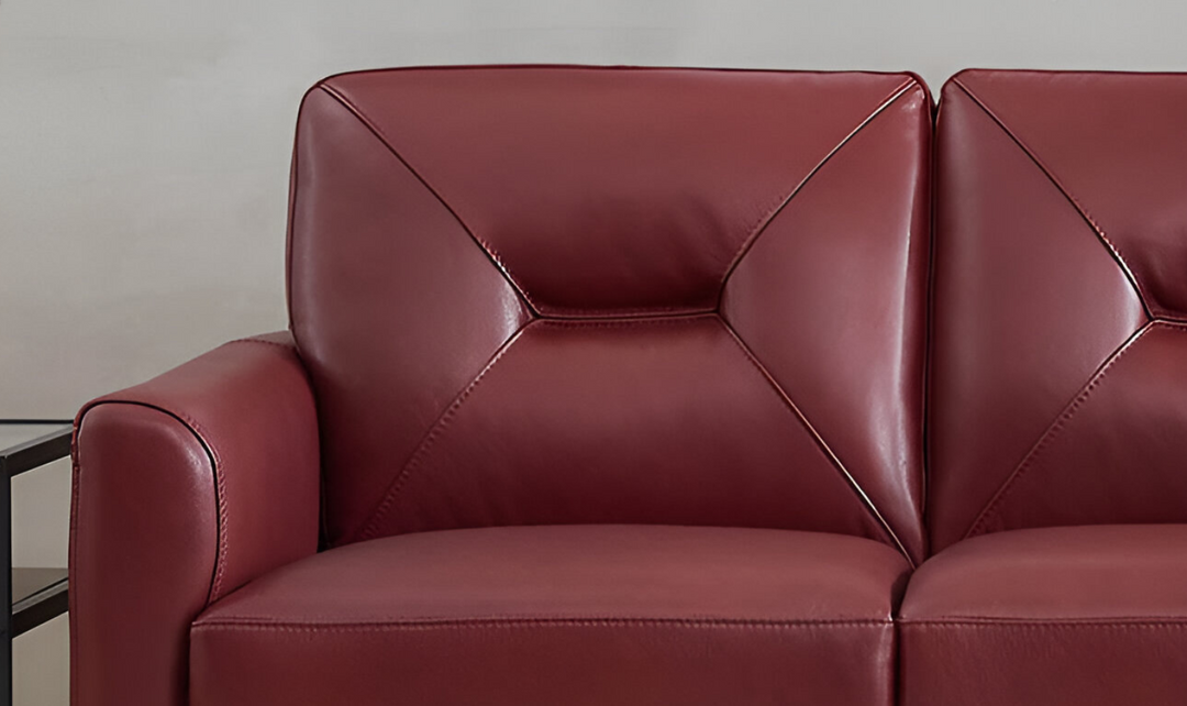 Mavis 2-Seater Leather Loveseat With Track Arms-Leahyco